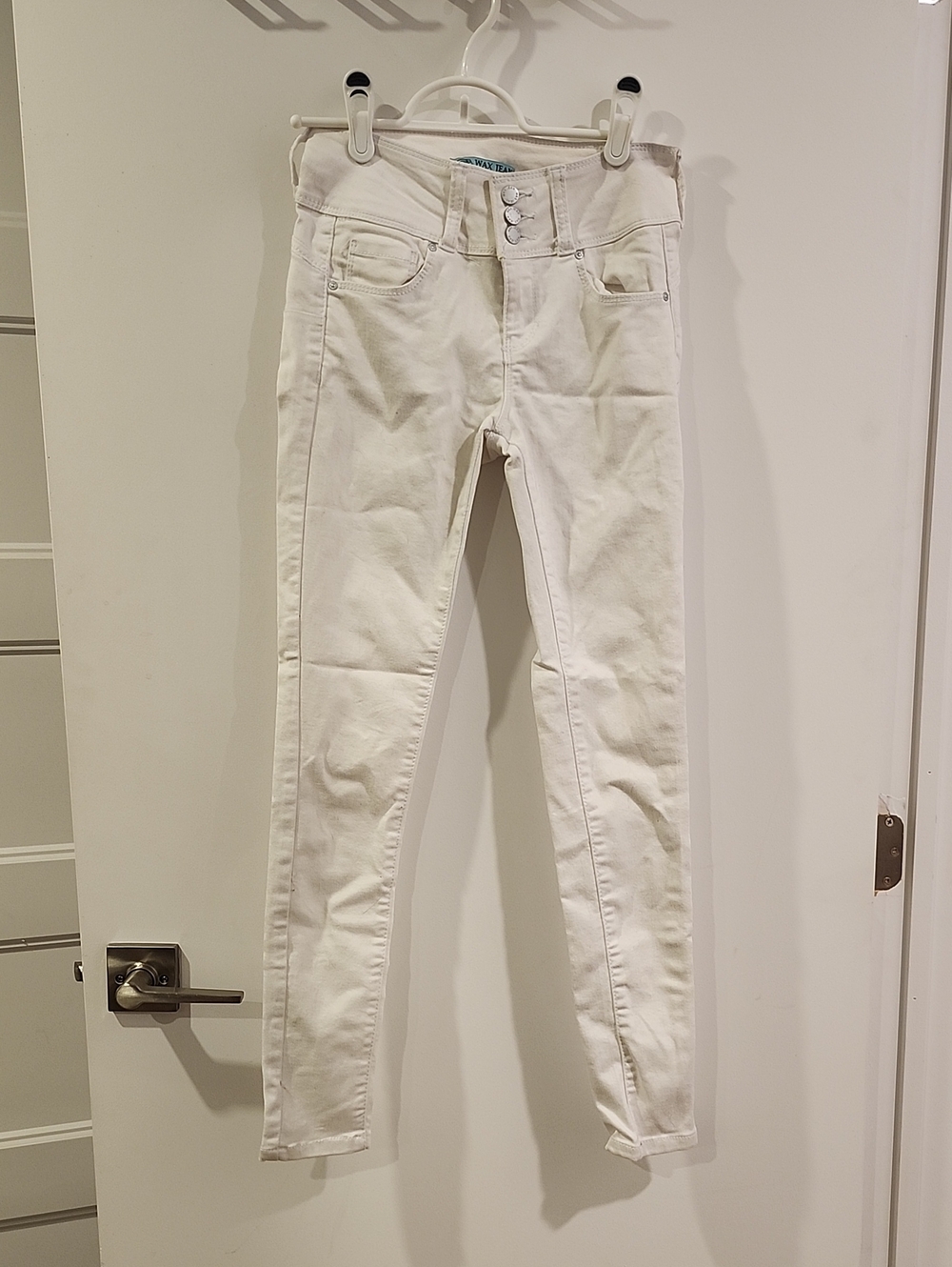 Waist 13" Wax Jean White Jeans with Teal Label